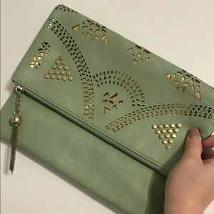 Teal and Gold clutch